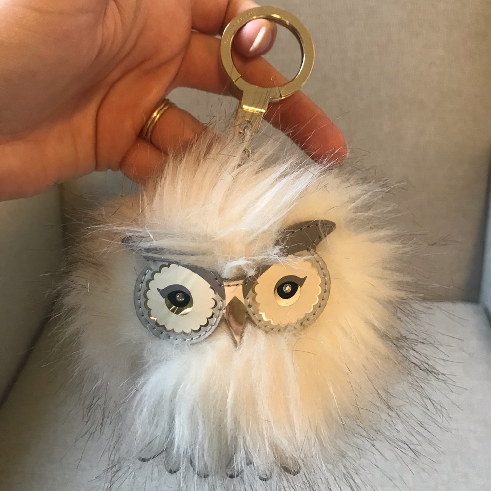 Kate Spade Snowy White Owl Keychain